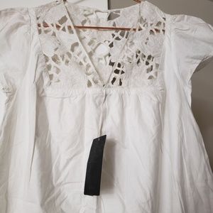 NWT! MNG 4 White Flower Dress